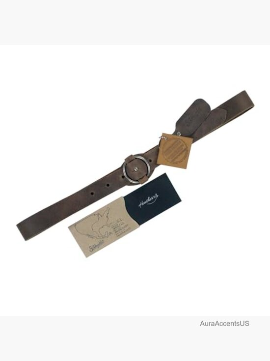Full Grain Leather No-Buckle Waist Belt with Ring Closure main image 5